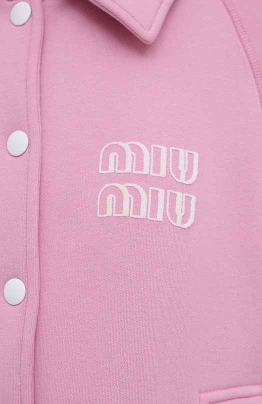 Хлопковая толстовка Miu Miu MJL780-1ZF3-F0E18 Розовый  MJL780-1ZF3-F0E18 Фото 5