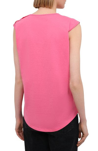 Хлопковый топ BALMAIN розового цвета по цене 32950 руб., арт. VF11000/B001, фото 4 Хлопковый топ BALMAIN, арт. VF11000/B001, фото 4