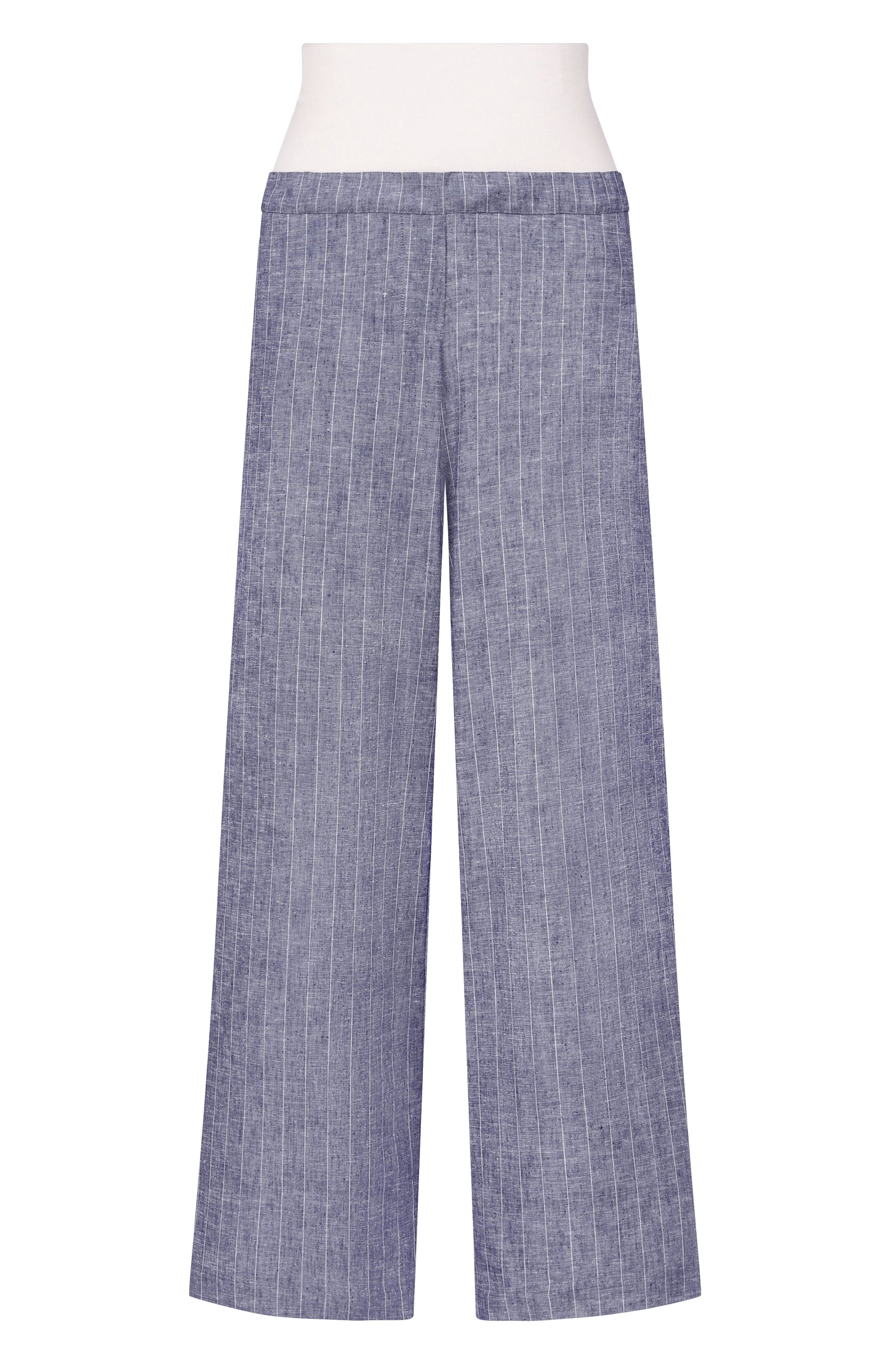 Брюки из вискозы и льна PIETRO BRUNELLI синего цвета по цене 18600 руб., арт. PN0196/LICUBA, фото 1 Брюки из вискозы и льна PIETRO BRUNELLI, арт. PN0196/LICUBA, фото 1