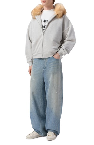 Хлопковая толстовка с меховой отделкой PLANTA ROSA, арт. PR/HZ/OPYSHKA_BISCUIT/470VELVET, фото 2