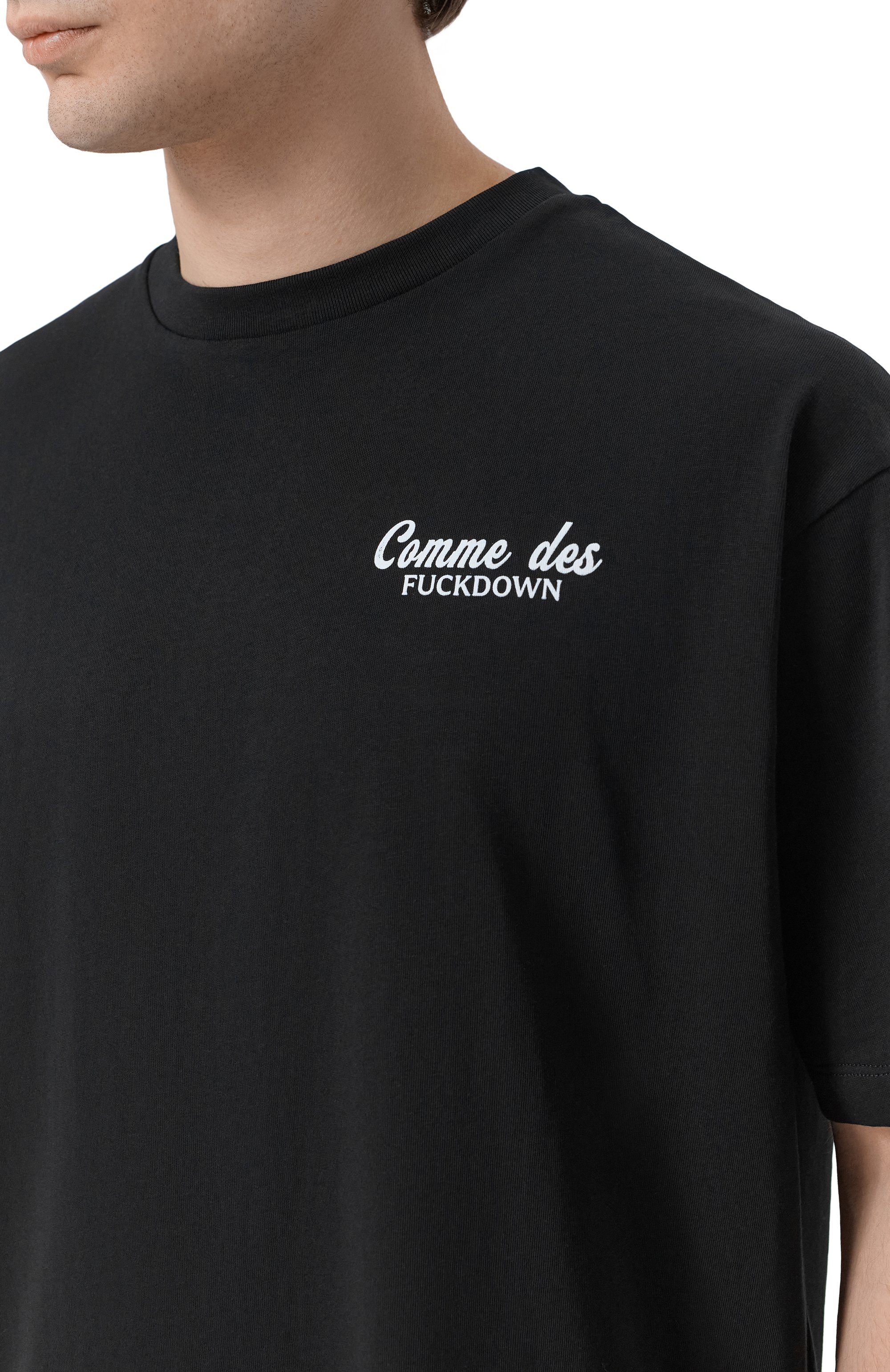 Хлопковая футболка COMME DES FUCKDOWN черного цвета по цене 8410 руб., арт. CFABM01929, фото 5 Хлопковая футболка COMME DES FUCKDOWN, арт. CFABM01929, фото 5
