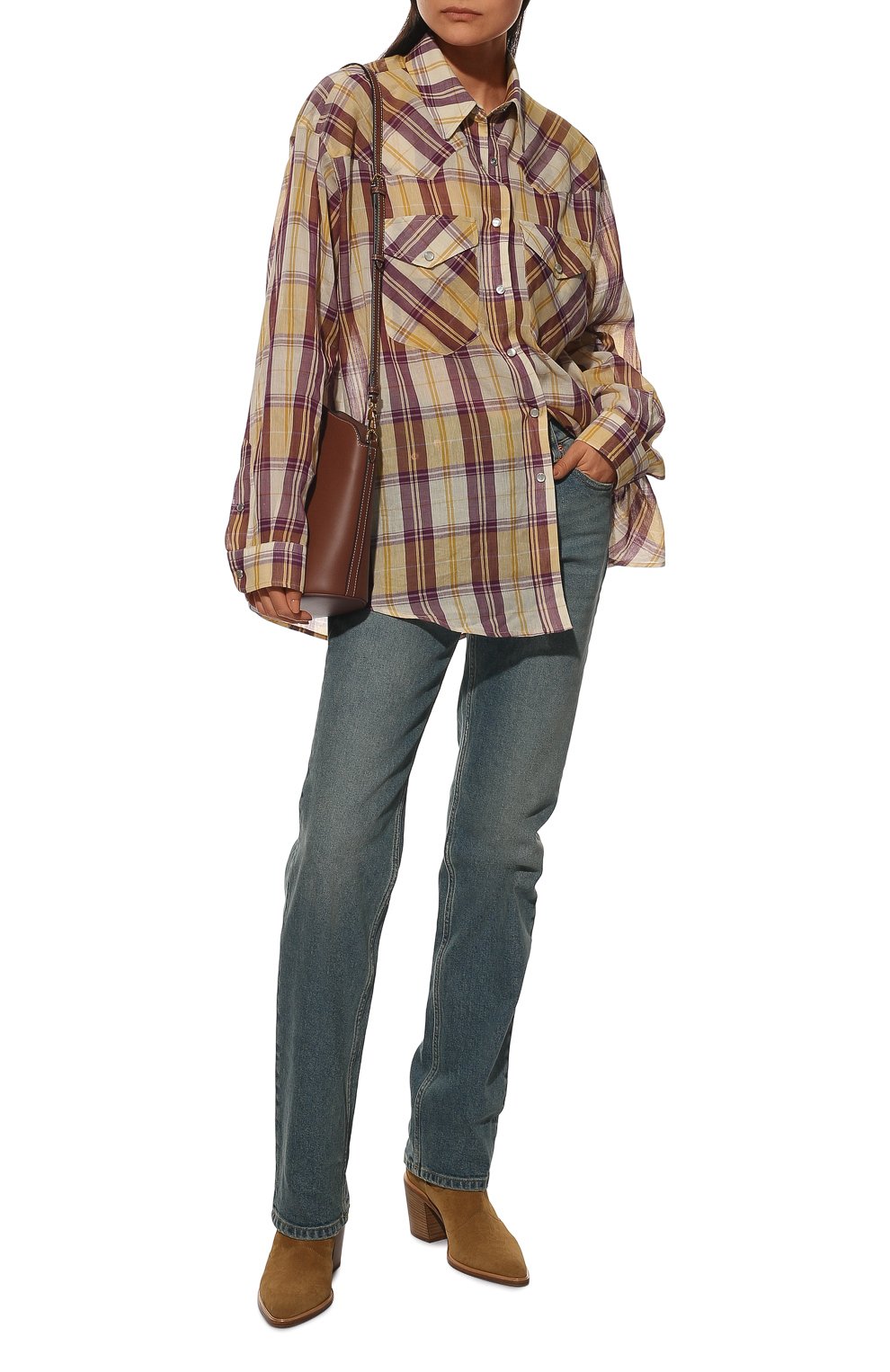 Хлопковая рубашка ISABEL MARANT ETOILE желтого цвета по цене 38700 руб., арт. CH0803-22P026E/BADIANE, фото 2 Хлопковая рубашка ISABEL MARANT ETOILE, арт. CH0803-22P026E/BADIANE, фото 2