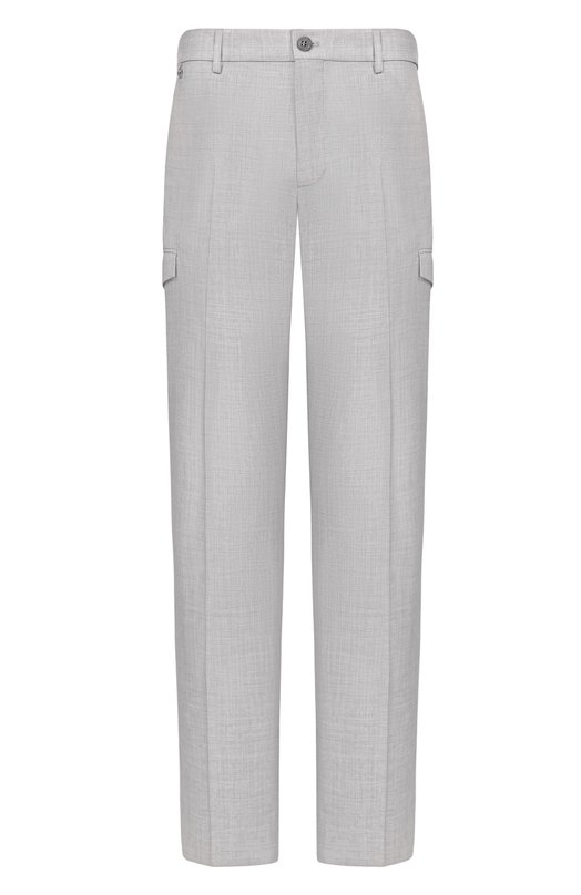 Брюки-карго из шерсти и шелка Stefano Ricci M1T6100142/WK002U Серый M1T6100142/WK002U