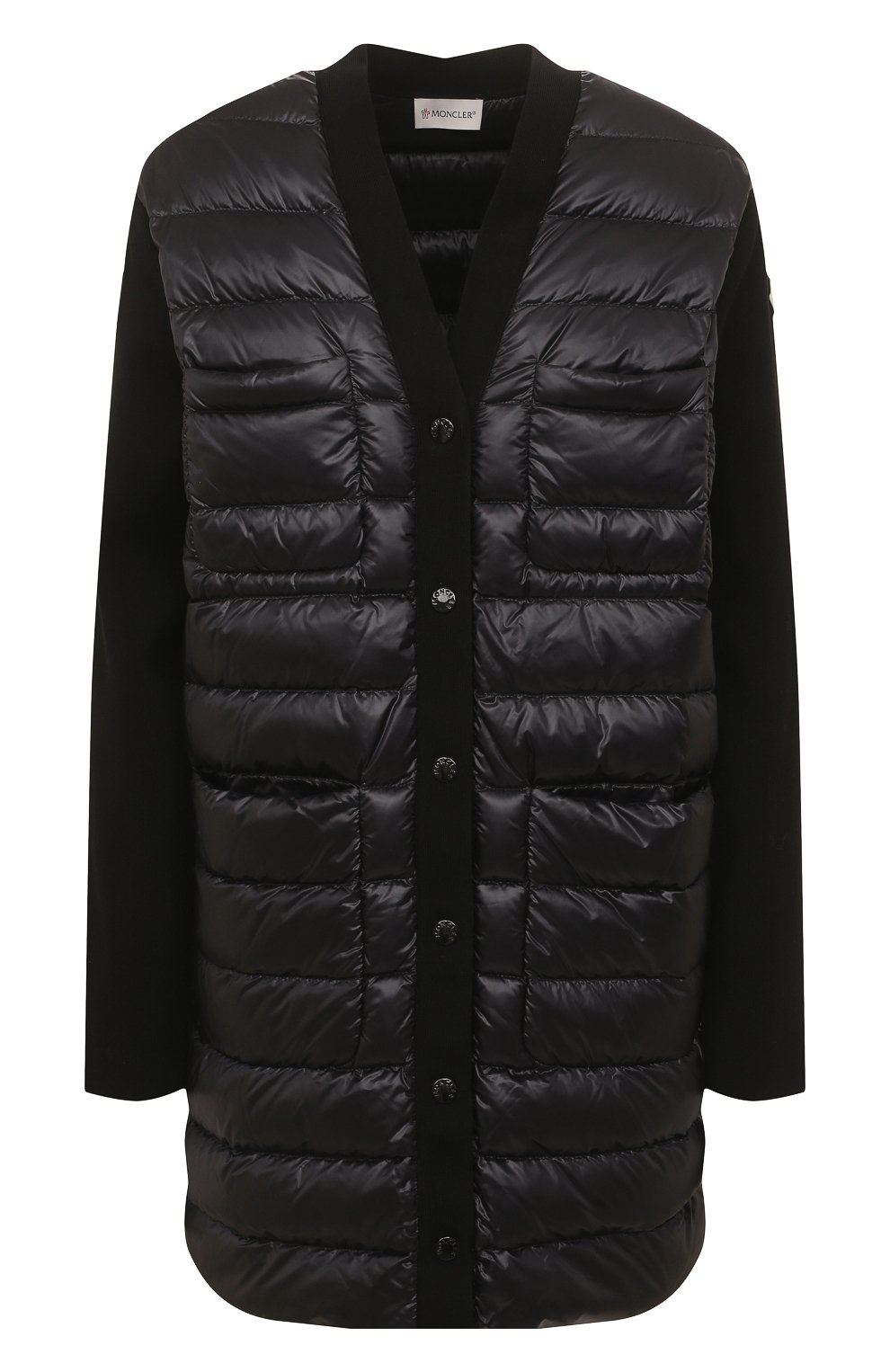 Пуховый кардиган MONCLER черного цвета по цене 94850 руб., арт. H1-093-9B000-08-M1367, фото 1 Пуховый кардиган MONCLER, арт. H1-093-9B000-08-M1367, фото 1
