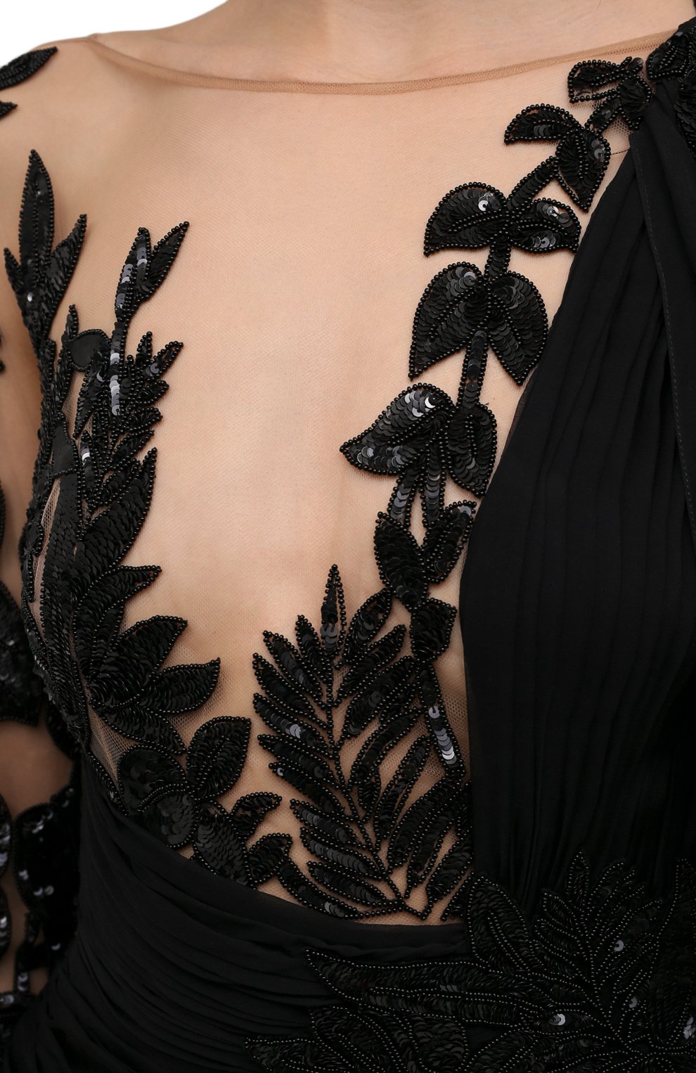 Шелковое платье с отделкой пайетками ZUHAIR MURAD, арт. DRS21020/CHSI020, фото 5