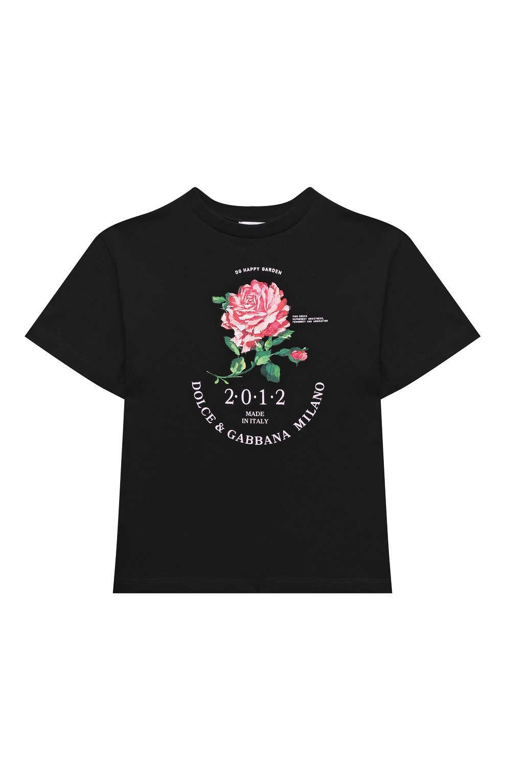 Хлопковая футболка DOLCE & GABBANA черного цвета по цене 23900 руб., арт. L5JTNM/G7N0U, фото 1 Хлопковая футболка DOLCE & GABBANA, арт. L5JTNM/G7N0U, фото 1