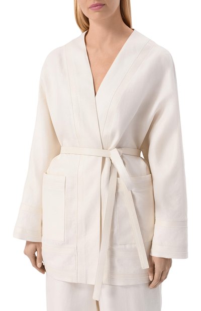 Льняное кимоно MVST белого цвета по цене 199500 руб., арт. M26.2PW.J900/T30, фото 3 Льняное кимоно MVST, арт. M26.2PW.J900/T30, фото 3