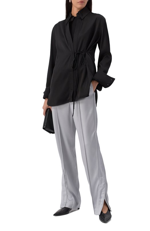 Атласные брюки Jil Sander J03KA0309/J65327 Голубой  J03KA0309/J65327 Фото 2