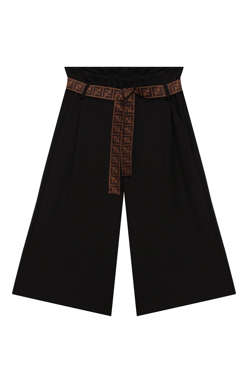 Укороченные брюки FENDI черного цвета по цене 17400 руб., арт. JFF149/A6IK/6A-8A, фото 1 Укороченные брюки FENDI, арт. JFF149/A6IK/6A-8A, фото 1