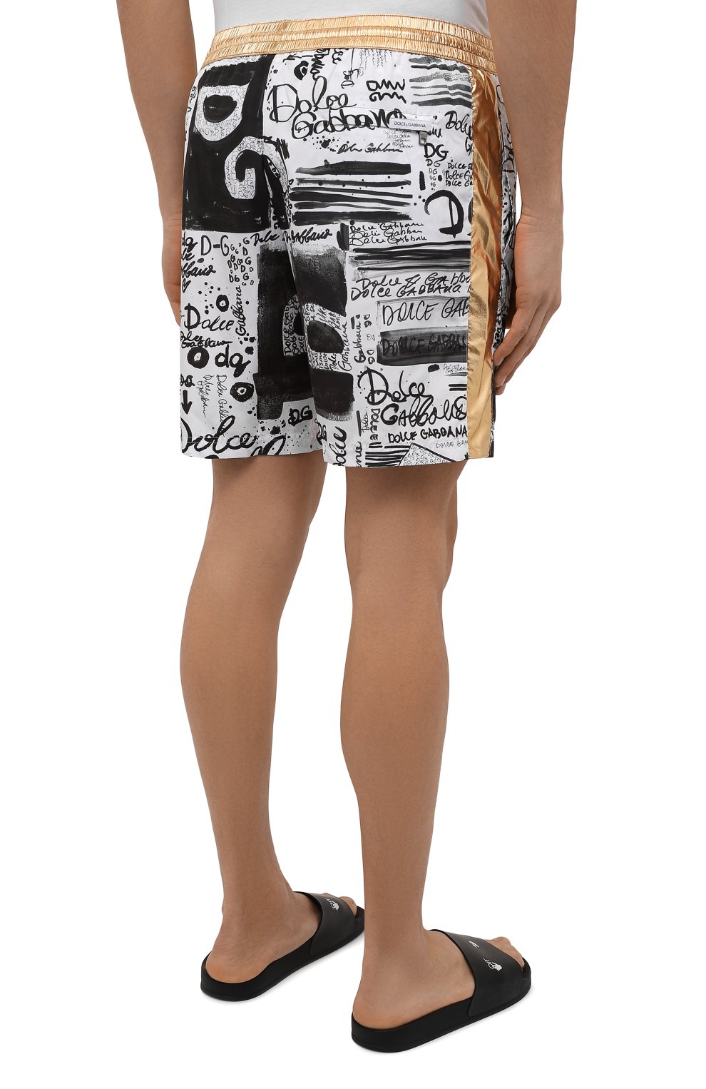 Плавки-шорты DOLCE & GABBANA черно-белого цвета по цене 49950 руб., арт. M4B53T/HSM57, фото 4 Плавки-шорты DOLCE & GABBANA, арт. M4B53T/HSM57, фото 4