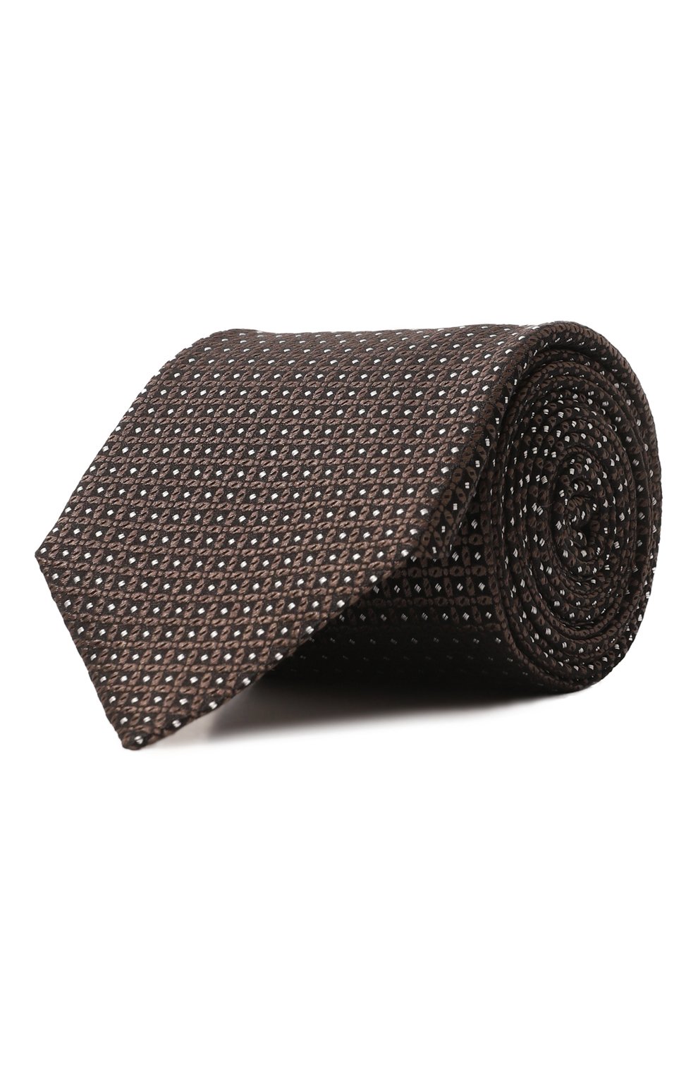Шелковый галстук CANALI коричневого цвета по цене 16250 руб., арт. 18/HJ04131, фото 1 Шелковый галстук CANALI, арт. 18/HJ04131, фото 1