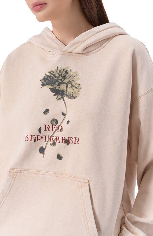 Хлопковое худи Red September 825.01.HDY23.11 Бежевый  825.01.HDY23.11 Фото 5