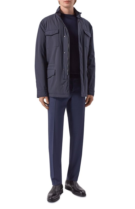 Шерстяные брюки Canali 71019/EU00551 Синий  71019/EU00551 Фото 2