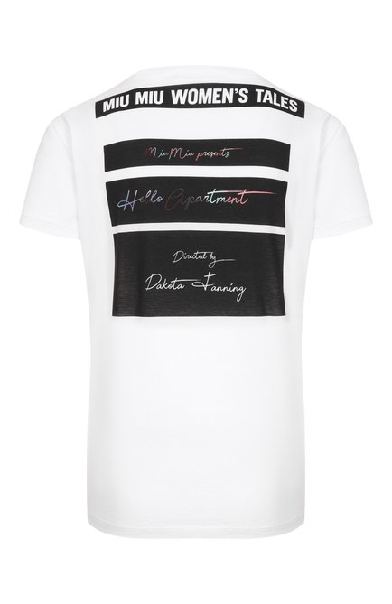 Женская хлопковая футболка MIU MIU, арт. MJN064-1QD2-F0009