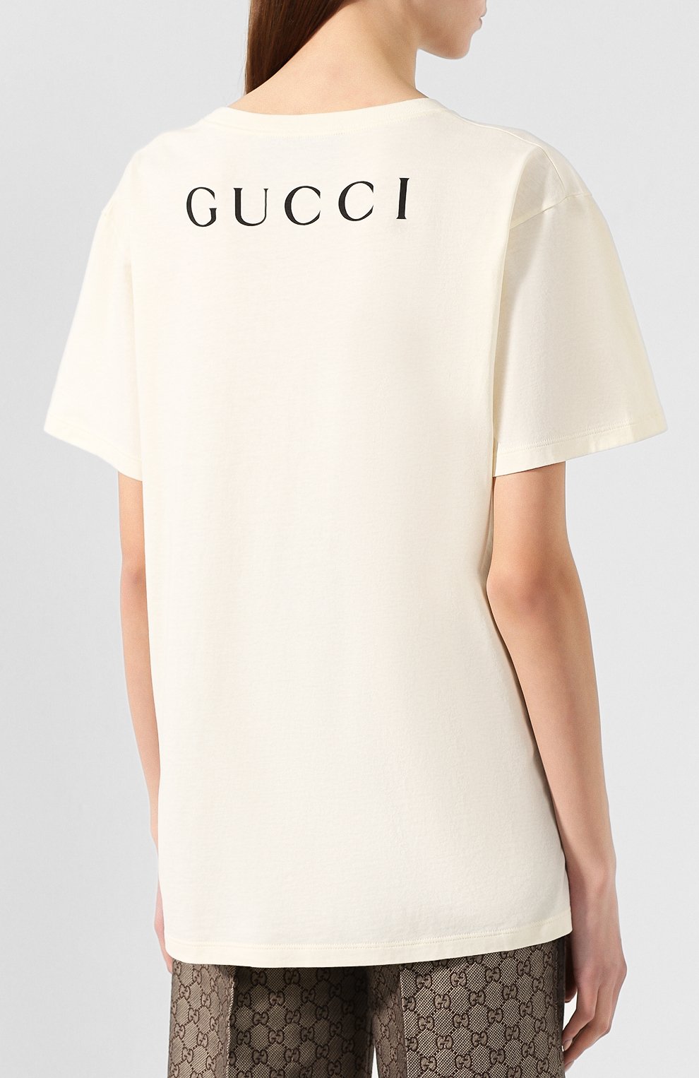 Хлопковая футболка GUCCI кремового цвета по цене 30950 руб., арт. 492347/XJAIU, фото 4 Хлопковая футболка GUCCI, арт. 492347/XJAIU, фото 4