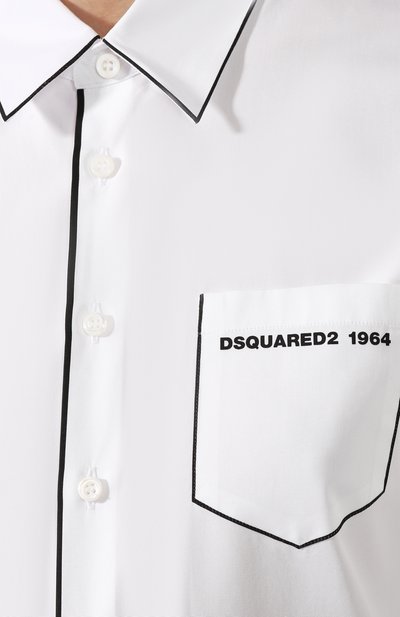 Хлопковая рубашка DSQUARED2 белого цвета по цене 38250 руб., арт. S75DL0707/S36275, фото 5 Хлопковая рубашка DSQUARED2, арт. S75DL0707/S36275, фото 5