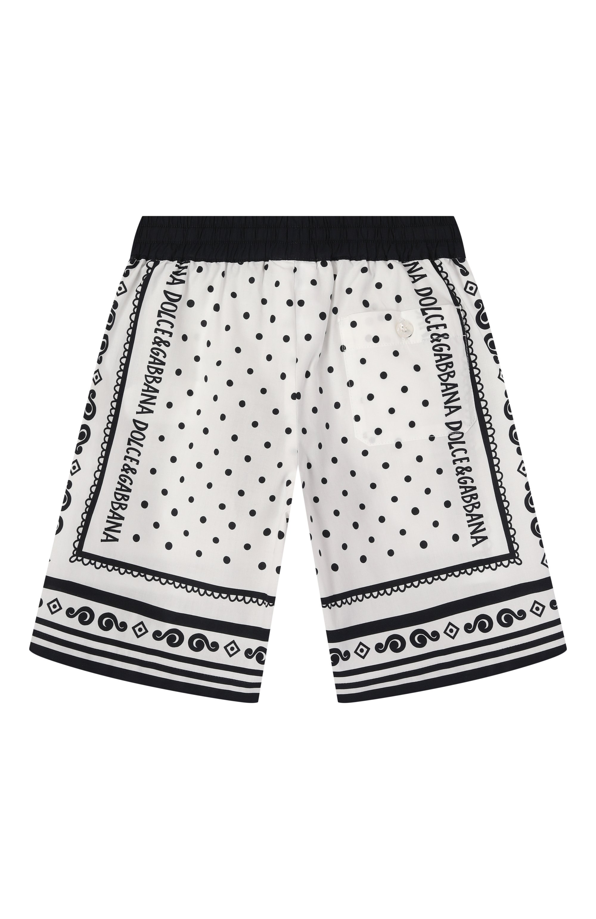 Хлопковые шорты DOLCE & GABBANA черно-белого цвета по цене 45900 руб., арт. L43Q47/FI5KQ/2-6, фото 2 Хлопковые шорты DOLCE & GABBANA, арт. L43Q47/FI5KQ/2-6, фото 2