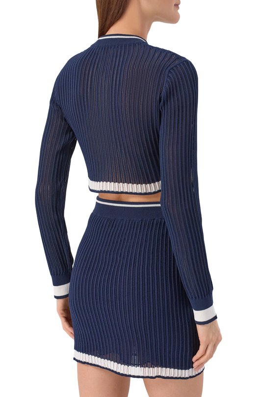 Хлопковый кардиган Philipp Plein SAFC WKQ0167 PKN002N Синий  SAFC WKQ0167 PKN002N Фото 4