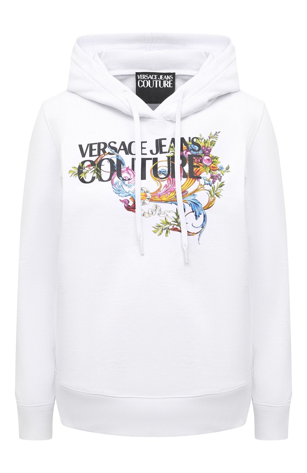 Хлопковое худи VERSACE JEANS COUTURE белого цвета по цене 38900 руб., арт. B6HWA7KC-WDP308/30456, фото 1 Хлопковое худи VERSACE JEANS COUTURE, арт. B6HWA7KC-WDP308/30456, фото 1