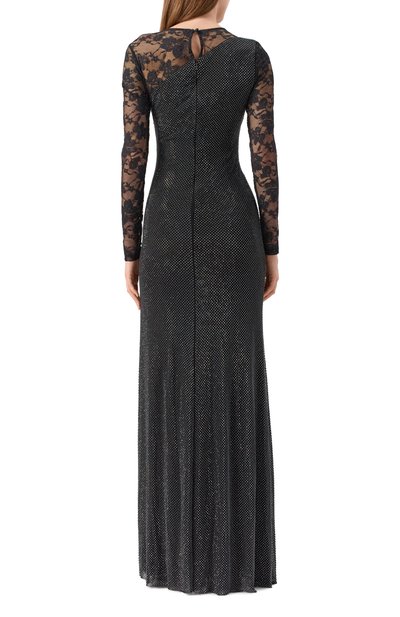 Платье с отделкой стразами SELF-PORTRAIT черного цвета по цене 115000 руб., арт. PF25100XAB, фото 4 Платье с отделкой стразами SELF-PORTRAIT, арт. PF25100XAB, фото 4