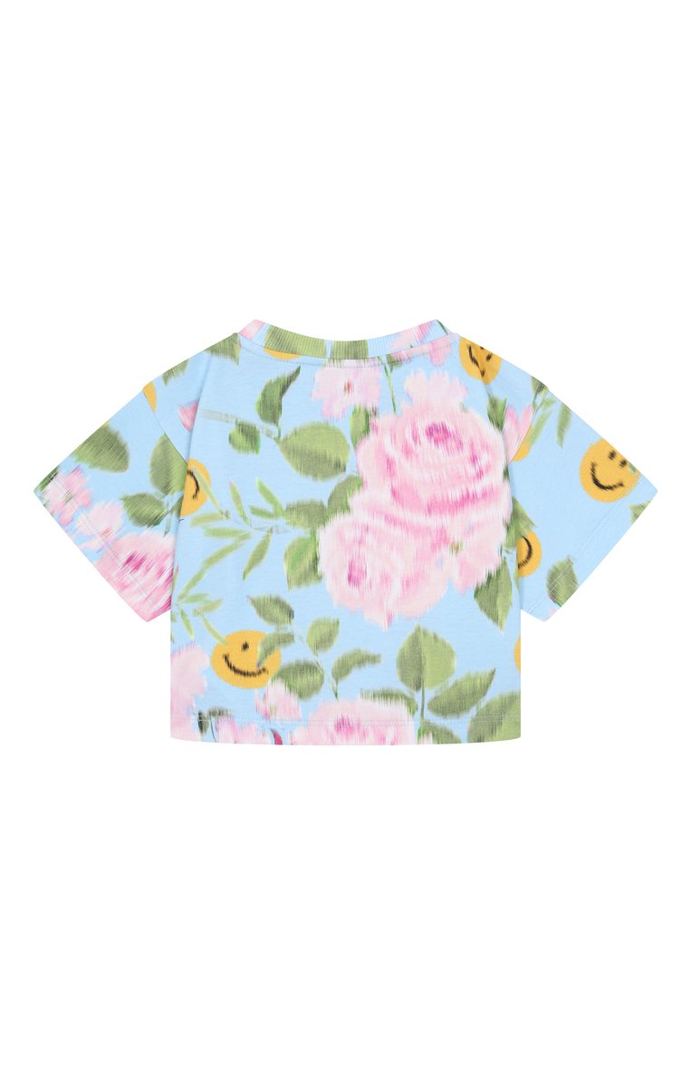 Детская хлопковая футболка MOSCHINO разноцветного цвета, арт. HDM06S/LABA9/4-8 | Фото 2 (Материал внешний: Хлопок; Рукава: Короткие; Девочки Кросс-КТ: футболка-одежда; Автоматизация ТО: Проставлено; Автоматизация состава: Проставлено; Ростовка одежда: 4 года | 104 см, 8 лет | 128 см, 6 лет | 116 см, 5 лет | 110 см)