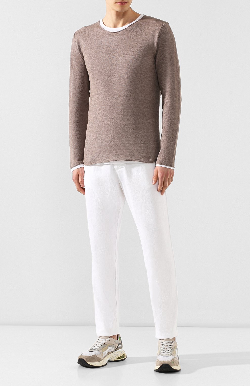 Льняной джемпер DANIELE FIESOLI коричневого цвета по цене 23300 руб., арт. DF 0365/J, фото 2 Льняной джемпер DANIELE FIESOLI, арт. DF 0365/J, фото 2