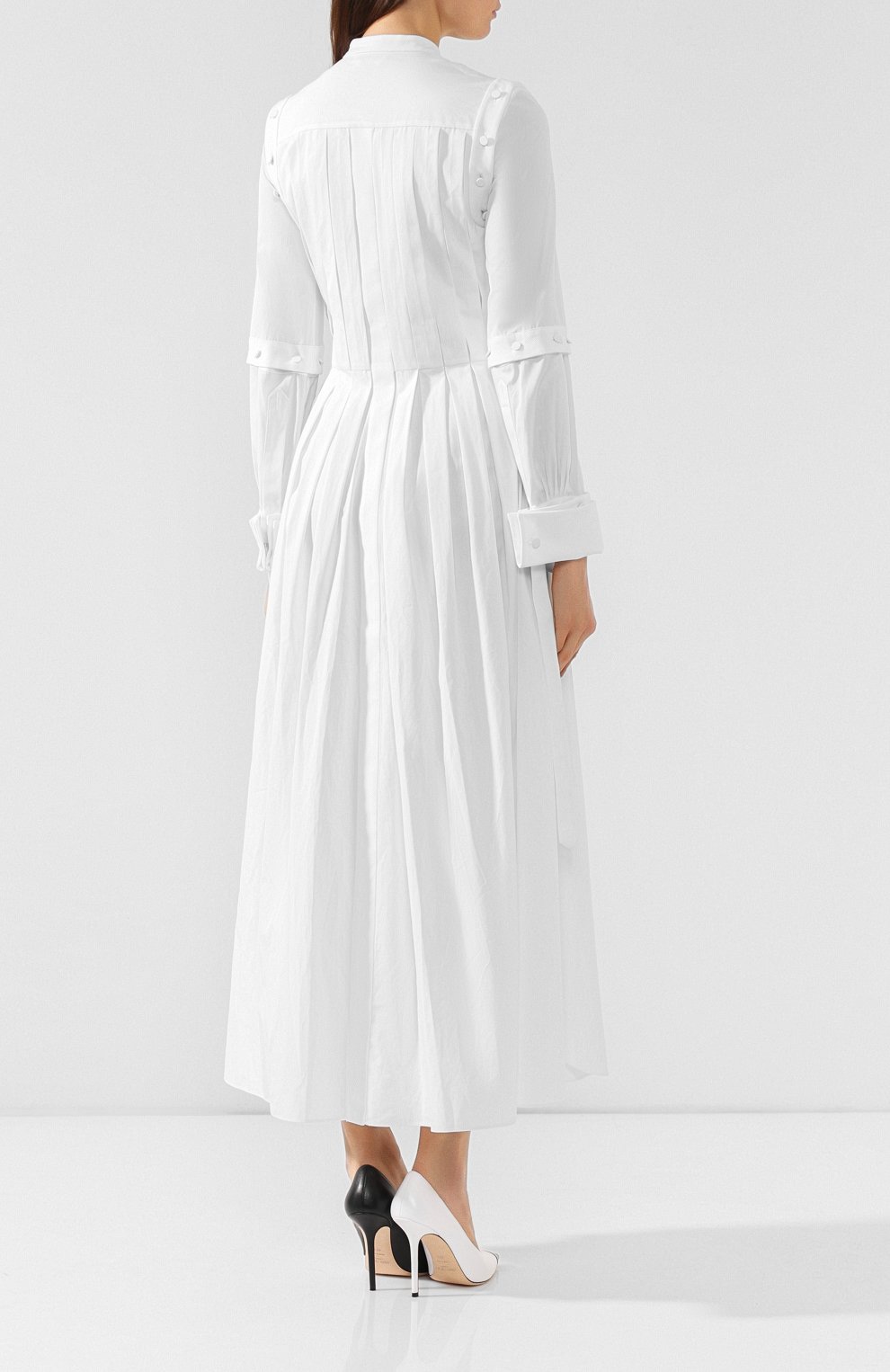 Хлопковое платье ALEXANDER MCQUEEN белого цвета по цене 419500 руб., арт. 596429/QAAAD, фото 4 Хлопковое платье ALEXANDER MCQUEEN, арт. 596429/QAAAD, фото 4