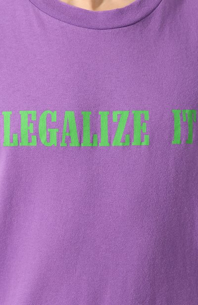 Хлопковая футболка PALM ANGELS фиолетового цвета по цене 23500 руб., арт. PMAA001S194130109588, фото 5 Хлопковая футболка PALM ANGELS, арт. PMAA001S194130109588, фото 5