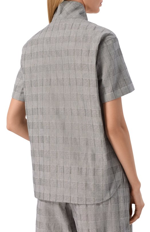 Хлопковая рубашка Emporio Armani EW004331/TE20061 Серый  EW004331/TE20061 Фото 4