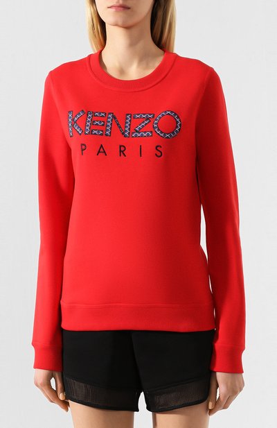 Хлопковый свитшот KENZO красного цвета по цене 31300 руб., арт. FA52SW707962, фото 3 Хлопковый свитшот KENZO, арт. FA52SW707962, фото 3