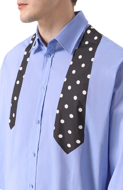 Хлопковая рубашка MOSCHINO голубого цвета по цене 69950 руб., арт. A0210/0234, фото 5 Хлопковая рубашка MOSCHINO, арт. A0210/0234, фото 5