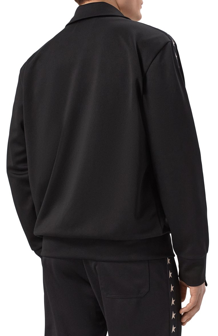 Мужской толстовка GOLDEN GOOSE DELUXE BRAND черного цвета, арт. GMP00875.P000520 | Фото 4 (Рукава: Длинные; Длина (для топов): Стандартные; Материал внешний: Синтетический материал; Стили: Спорт-шик; Мужское Кросс-КТ: Толстовка-одежда)