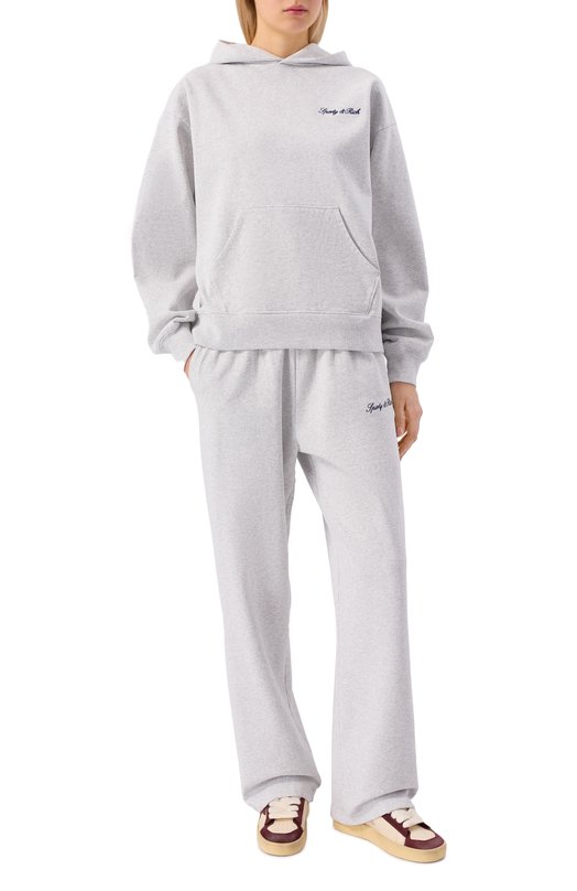 Хлопковые брюки Sporty and Rich PA05568326GY03 Серый  PA05568326GY03 Фото 2