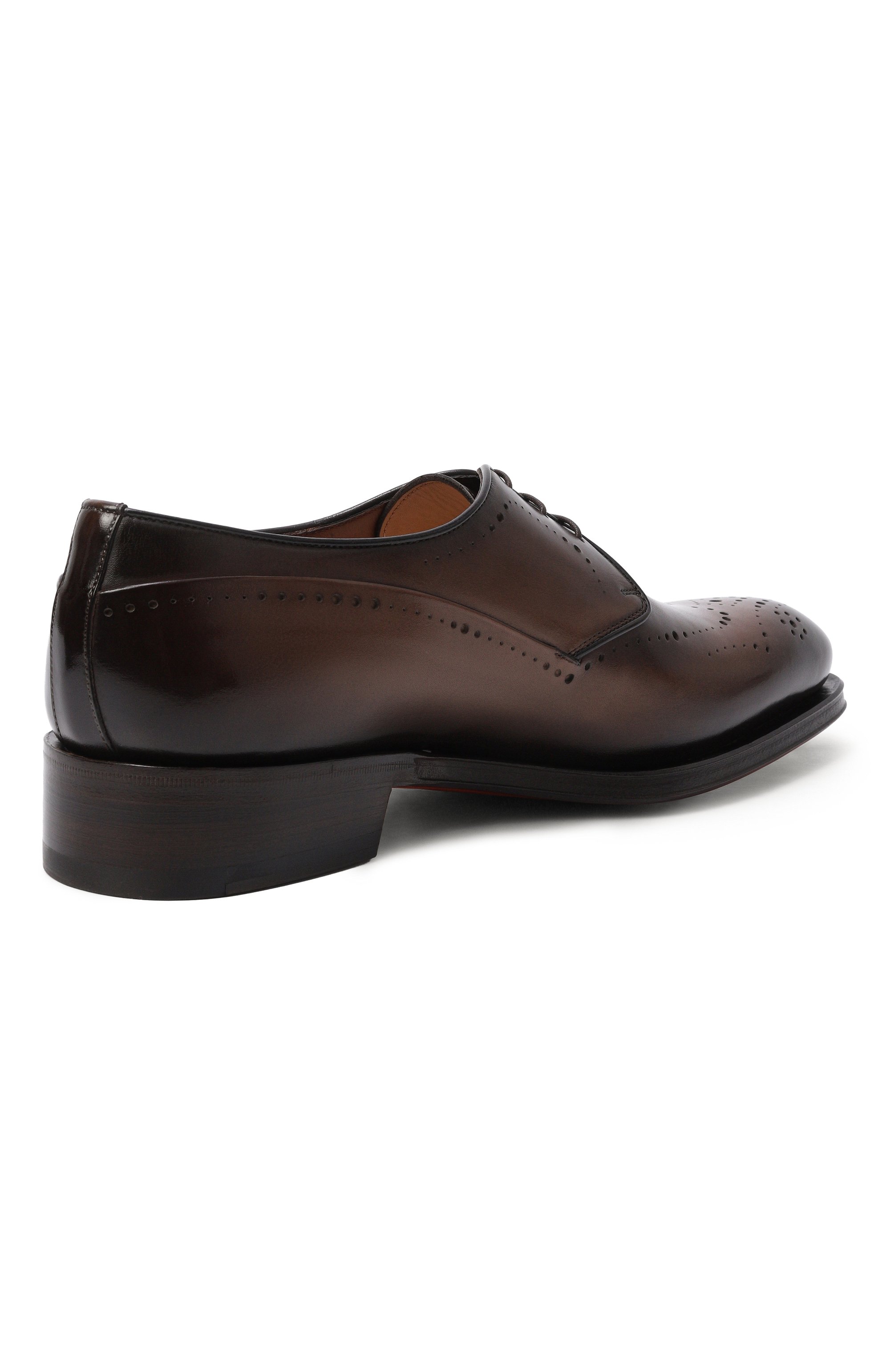 Кожаные дерби carter SANTONI коричневого цвета по цене 166500 руб., арт. MCCG19226MC8HWVE, фото 4 Кожаные дерби carter SANTONI, арт. MCCG19226MC8HWVE, фото 4