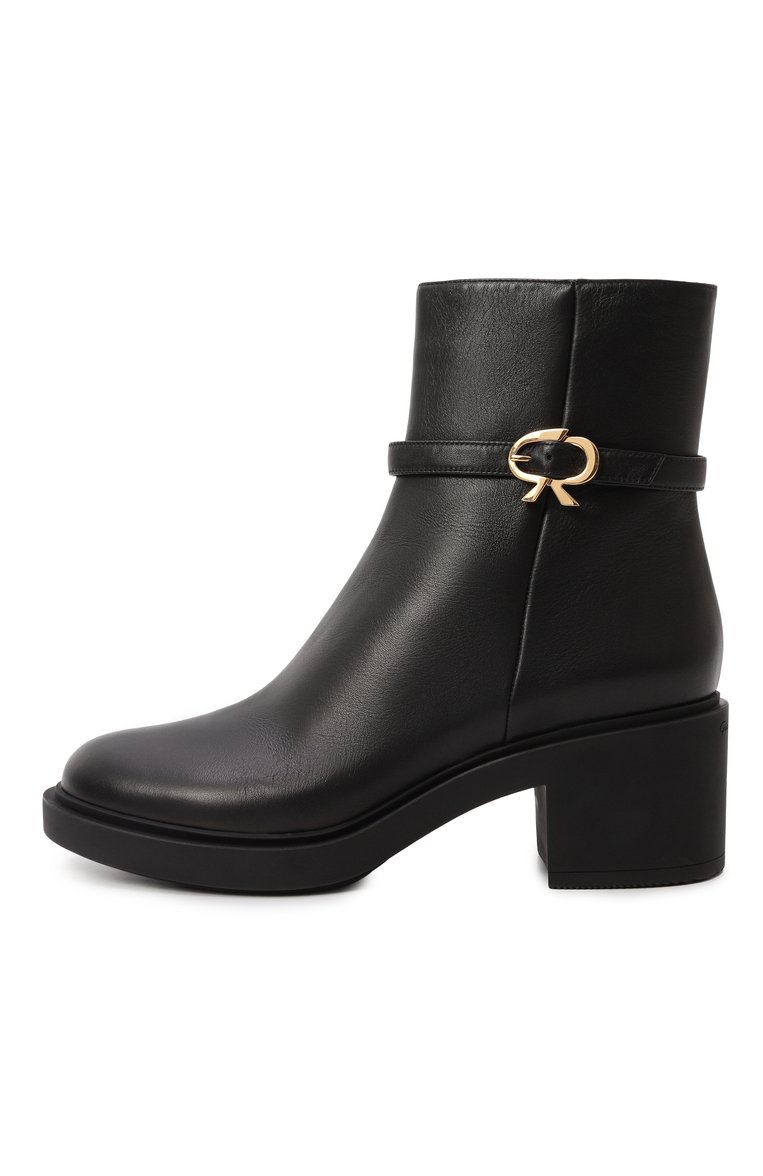 Женские кожаные ботильоны ribbon dumont 45 GIANVITO ROSSI черного цвета, арт. G73281.45G0M.VGINER0 | Фото 4 (Каблук высота: Средний; Материал внешний: Натуральная кожа; Подошва: Платформа; Материал внутренний: Натуральная кожа; Каблук тип: Устойчивый; Материал утеплителя: Без утеплителя)