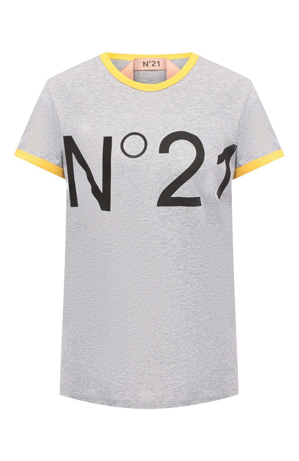 Хлопковая футболка N21 серого цвета по цене 12950 руб., арт. 19E N2P0/F031/4157, фото 1 Хлопковая футболка N21, арт. 19E N2P0/F031/4157, фото 1