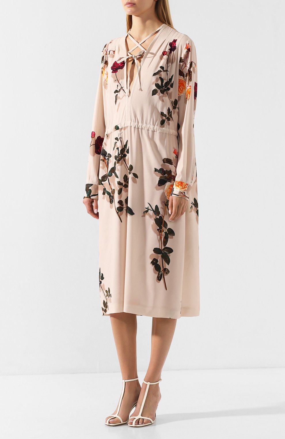 Платье с принтом DRIES VAN NOTEN розового цвета по цене 79250 руб., арт. 192-11058-8413, фото 3 Платье с принтом DRIES VAN NOTEN, арт. 192-11058-8413, фото 3