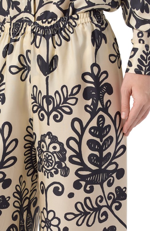 Шелковые брюки Maurizio W01010381 Бежевый  W01010381 Фото 5