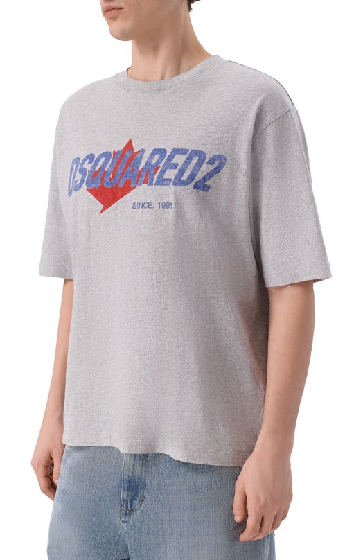 Хлопковая футболка Dsquared2 S74GD1556/D20104 Серый  S74GD1556/D20104 Фото 3