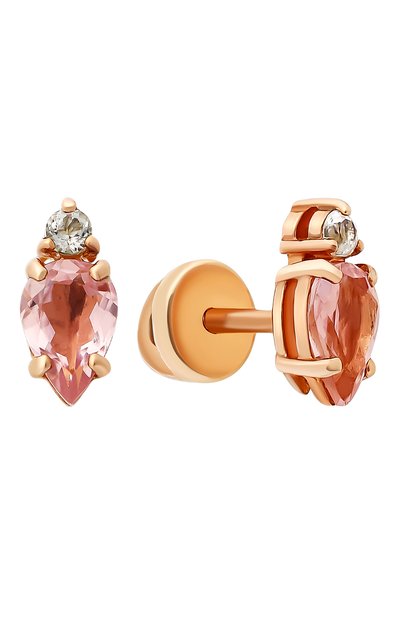 Серьги-пусеты с розовым турмалином MOONKA, арт. ec-ser-tur, фото 1