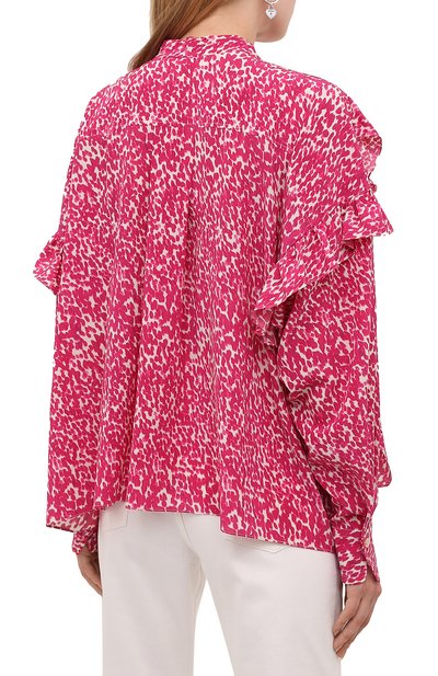 Шелковая блузка ISABEL MARANT фуксия цвета по цене 59450 руб., арт. HT2171-21A021I/LIBELZIA, фото 4 Шелковая блузка ISABEL MARANT, арт. HT2171-21A021I/LIBELZIA, фото 4