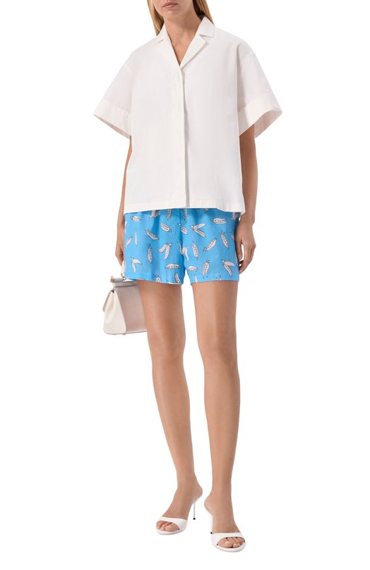 Хлопковые шорты YANINA T-3134C Голубой  T-3134C Фото 2