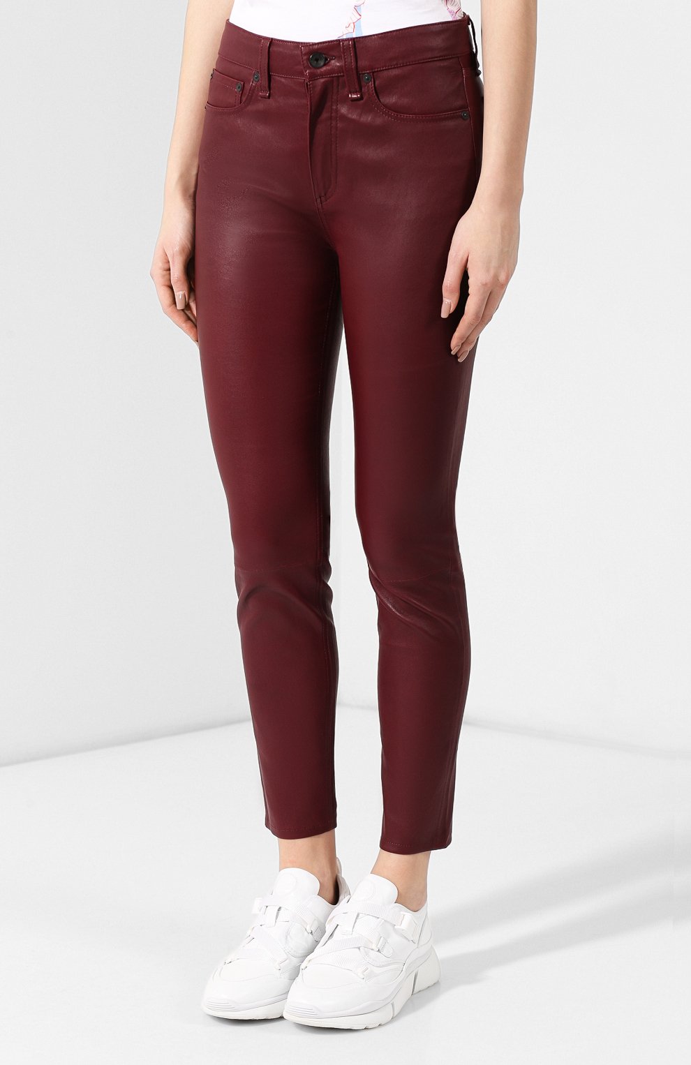 Кожаные брюки RAG AND BONE, арт. WAW19F7049LF49, фото 3