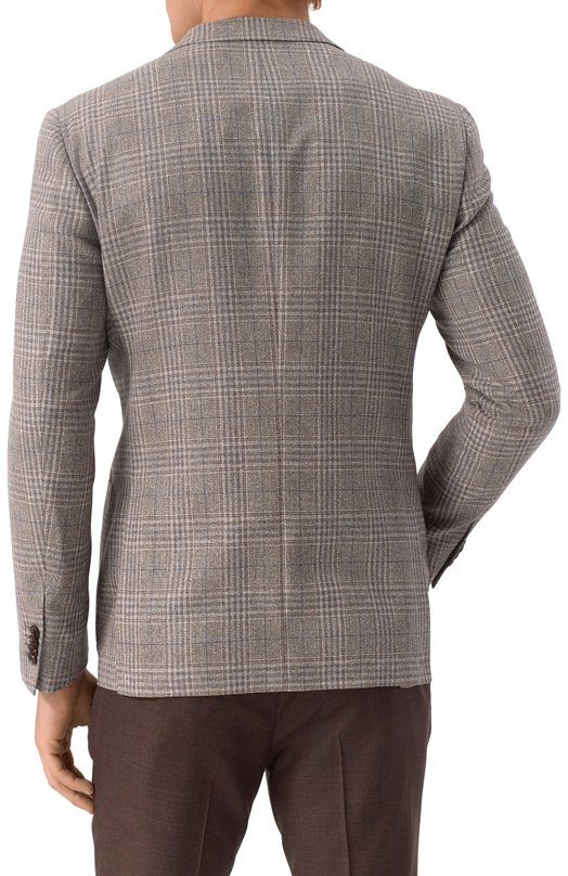 Пиджак из шелка и шерсти Corneliani 25X002-2516215 Бежевый  25X002-2516215 Фото 6