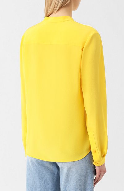 Прямая шелковая блуза с воротником-стойкой STELLA MCCARTNEY, арт. 358313/SY206, фото 4