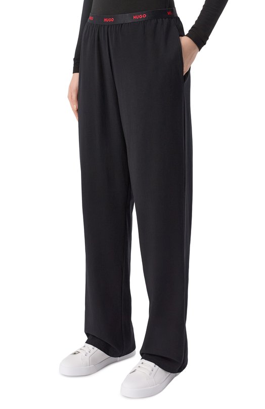 Хлопковые брюки HUGO 50555624 Чёрный  50555624 Фото 3