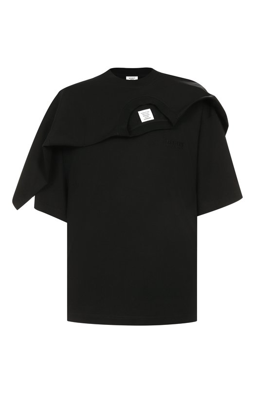 Хлопковая футболка VETEMENTS UH76TR400B/1000 LIGHT JERSEY Чёрный UH76TR400B/1000 LIGHT JERSEY