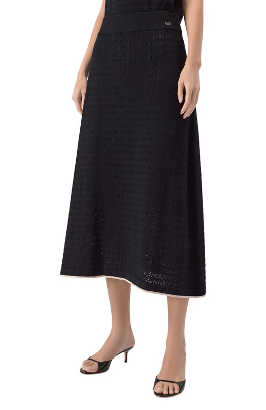 Хлопковая юбка Agnona KG11050E/8F120PE Чёрный  KG11050E/8F120PE Фото 3