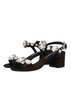 Женские текстильные босоножки keira 60 DOLCE & GABBANA черного цвета, арт. CR1801/A9T43 | Фото 1 (Материал внутренний: Натуральная кожа; Каблук высота: Средний; Материал внешний: Текстиль; Подошва: Плоская; Драгоценные камни: Проставлено; Материал сплава: Проставлено; Каблук тип: Устойчивый)