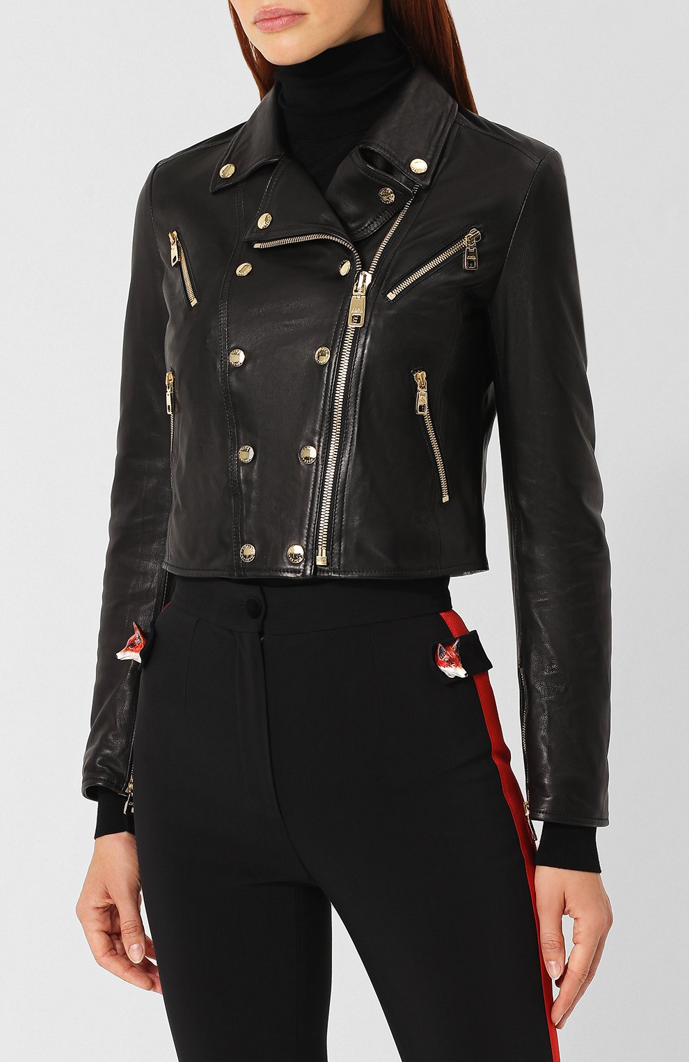 Кожаная куртка на молнии DOLCE & GABBANA, арт. F9829L/HULAW, фото 3